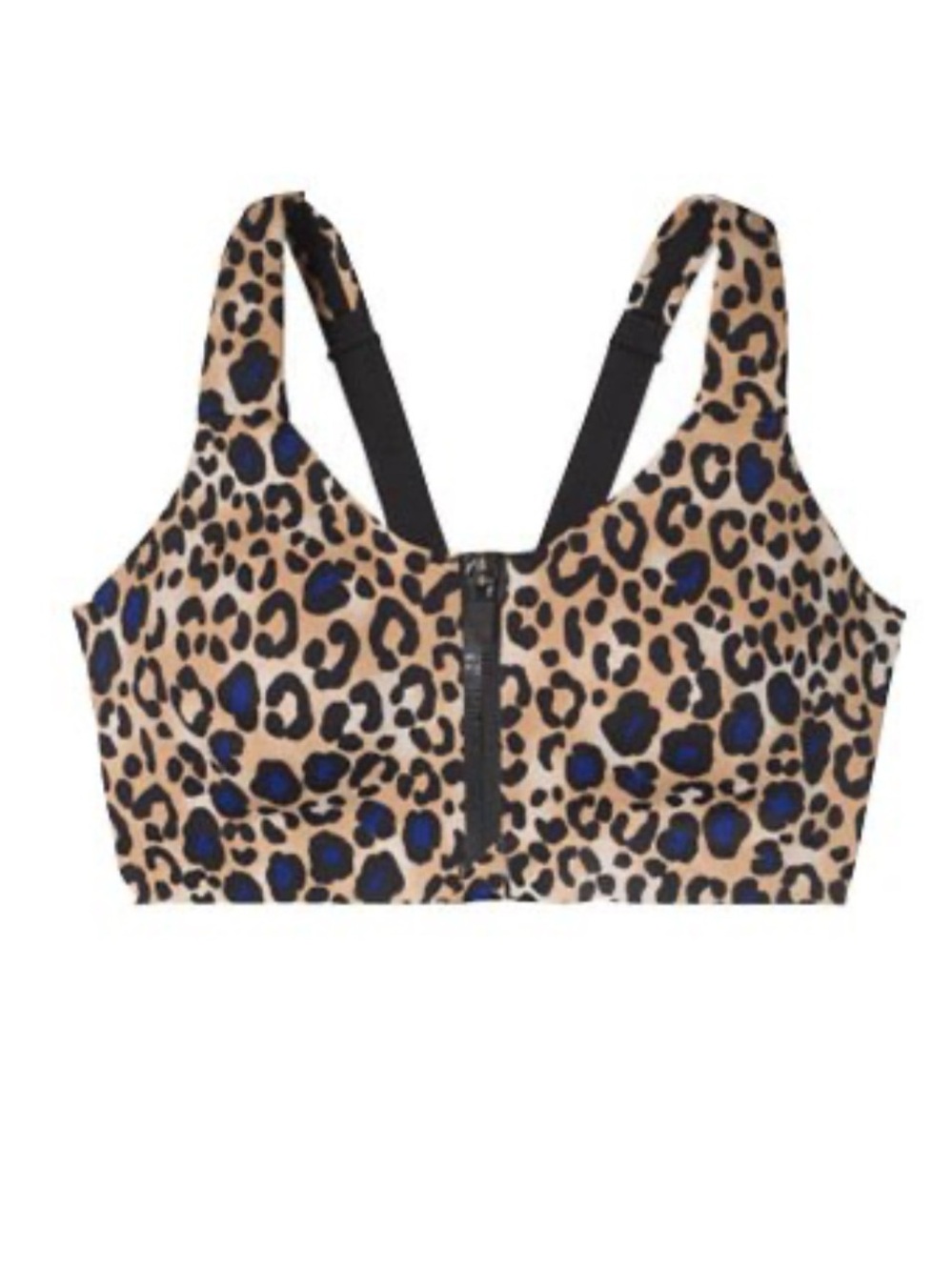 Victoria Secret VSX Knockout Front-Close Sports Bra Leopard Print SZ 36DDD